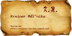 Kreiner Mónika névjegykártya
